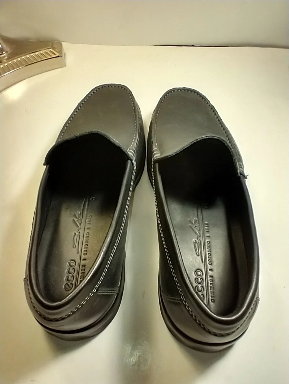 Ecco S Lite Moc Classic Slip On Black Leather Loafers Shoes Men's sz 8(42).